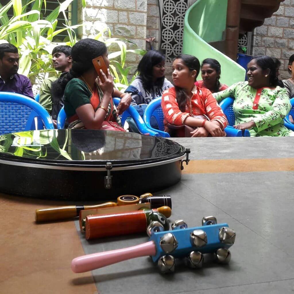 Participants gathered in a hall for a workshop